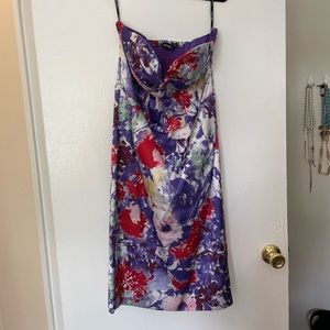 Lavish Alice Floral Corset Bandeau Cocktail Dress